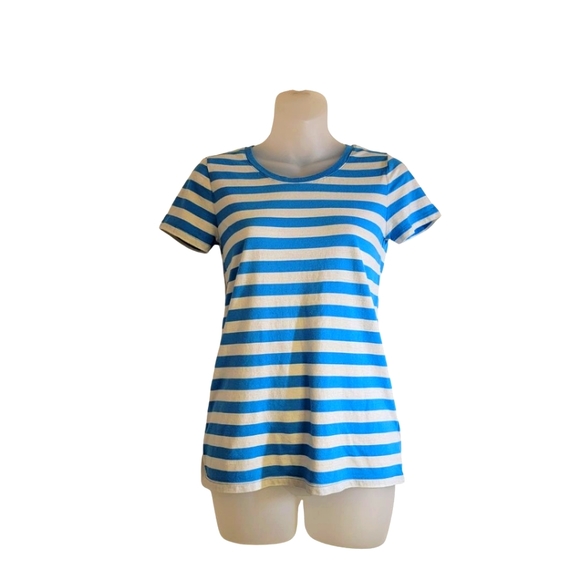 GAP Blue Steipe Favori Top T-Shirt SP - Picture 1 of 8